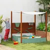 AIYAPLAY Sandkasten mit Dach 116x112,5cm Sandkiste aus Holz Produktbild-Vorschau 2