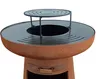 Runder Grill mit runder Stahlplatte und Rost Produktbild-Vorschau 2
