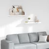 vidaXL Schweberegale 2 Stk. Hochglanz-Weiß 80x23,5x3,8 cm Produktbild-Vorschau 2