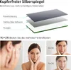 Diagram showing mirror layers and comparison of skin tone under different CRI lighting. Produktbild-Vorschau