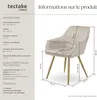 Chaise MARILYN en velours matelassé - taupe/or, Lot de 4 Voir les images du produit 6