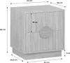 A diagram of a nightstand with dimensions indicated. Produktbild-Vorschau