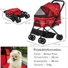 Kočárek pro psy PAWHUT D00-126RD - N Náhled obrázku produktu 2