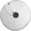 A close-up, top-down view of a silver julienne disc for a KitchenAid food processor, with a black central hub. Anteprima dell’immagine prodotto