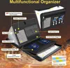 A multifunctional organizer is shown open, with various compartments and features highlighted by labels and lines. Náhľad obrázku produktu