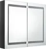 vidaXL LED zrcadlová skříňka do koupelny lesklá černá Náhled obrázku produktu 3