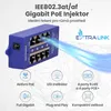 Extralink 4portový Gigabit PoE Injector 4× RJ45 1000 Mb/s Náhled obrázku produktu 3