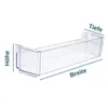 A clear plastic refrigerator shelf with measurement labels. Náhled obrázku produktu