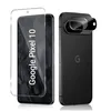 A product shot showing a Google Pixel 10 phone with a screen protector and a camera lens protector. Produktbild-Vorschau