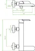Technical drawing with dimensions of a faucet. Anteprima dell’immagine prodotto