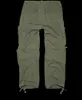 The back view of a pair of olive green cargo pants against a black background. Anteprima dell’immagine prodotto