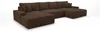 CORNERO Ecksofa mit schlaffunktion VERONA U-Form braun Cord Produktbild-Vorschau 2