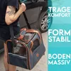 A person is holding a pet carrier bag next to a car. Produktbild-Vorschau