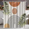 Sprchový závěs 240x200cm Vzor listů, vodoodpudivý, Náhled obrázku produktu 1