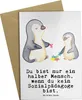 Mr. & Mrs. Panda Grußkarte Sozialpädagoge Herz - Weiß - Produktbild-Vorschau 1
