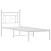 vidaXL Postel s čelem kovová bílá 80x200 cm Náhled obrázku produktu 4