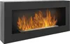 A modern black bioethanol fireplace with realistic flames. Produktbild-Vorschau