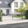 vidaXL Tuinpoort WOERDEN, 150 x 500 cm, staal, grijs, Productafbeelding-voorbeeld 2