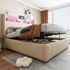 MODFU Lit Coffre 140x200 cm - Lit Double Capitonné avec LED Voir les images du produit 2