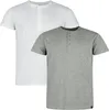 RED by EMP Herren weiß/graue basic T-Shirts mit Knopfleiste Produktbild-Vorschau 1