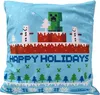 A Minecraft-themed holiday pillow with a festive design. Produktbild-Vorschau