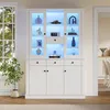 Vitrinenschrank 119,5 x 40 x 180 cm, 21 Ablagefächer, 4 Produktbild-Vorschau 1