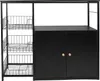 A black kitchen cart with shelves and a cabinet. Voir les images du produit