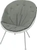A gray cushion on a silver chair with silver legs, isolated on a white background. Podgląd zdjęcia produktu