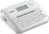 A white Brother P-touch D410 desktop label maker is shown from a slightly elevated front-right angle on a white background. Produktbild-Vorschau