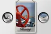 Blechschild Reise 12x18cm Rovinji Kroatien Boote rot Haus Produktbild-Vorschau 2