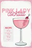 vianmo Holzschild 30x20 cm Pink Lady Cocktail Recipe Produktbild-Vorschau 1