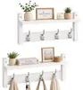 Relaxdays Wandgarderobe, 2er Set, je 4 Doppelhaken, HxBxT: Produktbild-Vorschau 1