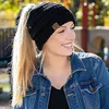 Háčkovaná čepice s culíkem, dámská čepice - BEANIEHUT Black Náhled obrázku produktu 13