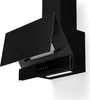 A black kitchen range hood is shown against a white background. Náhľad obrázku produktu
