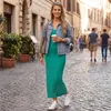 Türkisfarbenes Maxikleid, figurbetontes Sommerkleid mit Produktbild-Vorschau 6