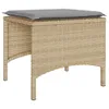 Gartensofa 2-Sitzer mit Tisch und Hockern Beige Poly Rattan Produktbild-Vorschau 8