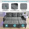 Merax L-Form Schlafsofa mit LED-Beleuchtung, modulares Produktbild-Vorschau 5