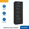 A wine cooler with features listed next to it. Produktbild-Vorschau