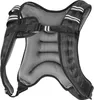 A black and gray weighted vest is shown from the back against a white background. Produktbild-Vorschau
