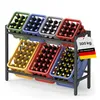 A two-tier metal rack holding multiple crates of bottled drinks. Produktbild-Vorschau