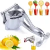 A collage of images showing a manual juicer, lemons, and glasses of juice made from various fruits. Náhľad obrázku produktu
