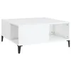 A white coffee table with open storage compartments and black legs, shown from a side angle against a white background. Náhled obrázku produktu