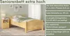 Seniorenbett extra hoch 120x200 Massivholz Kiefer Holzbett Produktbild-Vorschau 4