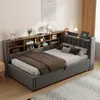 okwish Lit rembourré 90 x 200 cm avec étagères, rangements Voir les images du produit 2