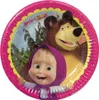 8 x Assiette en carton Masha et l'Ours - Medium 20 cm Voir les images du produit 2