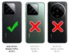 Three phone cases are shown, with checkmarks and crosses indicating compatibility. Produktbild-Vorschau
