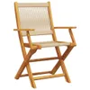 3-tlg. Bistro-Set Beige Polypropylen und Massivholz Produktbild-Vorschau 5