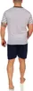 Herren Pyjama Set Short + Shirt Sommer, Blau-Grau L Produktbild-Vorschau 3