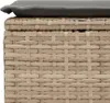 Gartenhocker mit Kissen Beige 55x55x37 cm Poly Rattan Produktbild-Vorschau 6