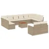 vidaXL 13-tlg. Garten-Sofagarnitur mit Kissen Beige Poly Produktbild-Vorschau 1